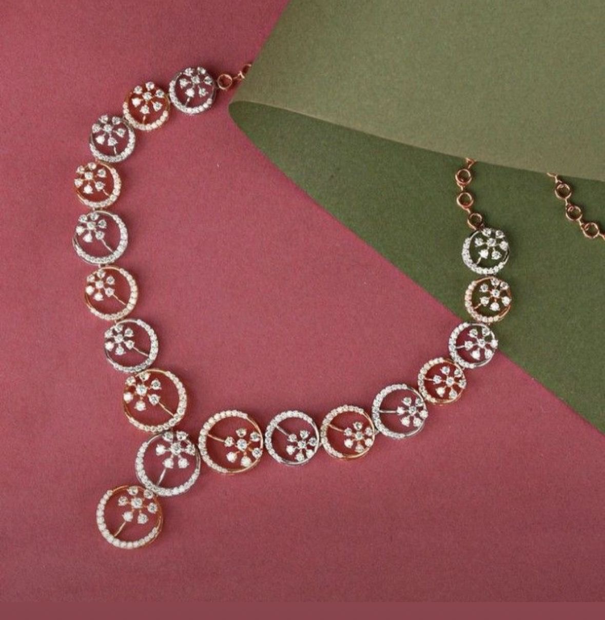 Diamond Floral Circle Necklace